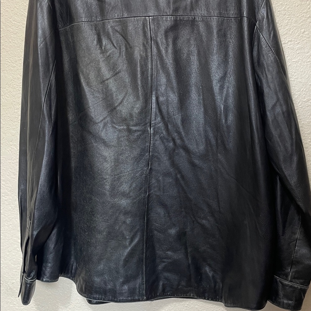 Wilson The Leather Experts Pelle Studio Black Leather Shirt Jacket. Size XXL. - Picture 6 of 10